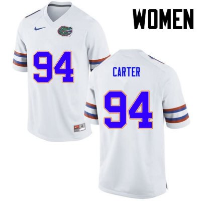 Women's Florida Gators #94 Zachary Carter NCAA Nike White Authentic Stitched College Football Jersey NHQ3162EQ